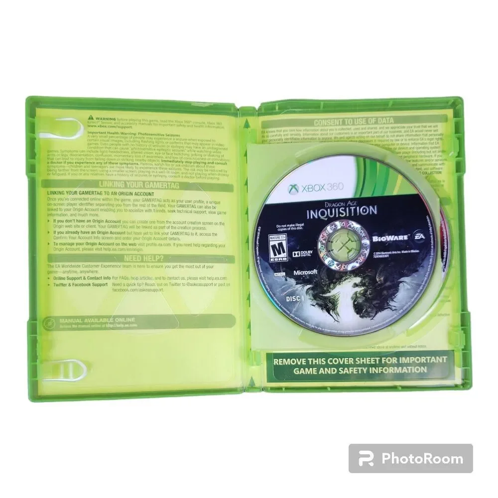 Dragon Age Inquisition Xbox 360 2 Disc Set Missing Manual Tested 2014